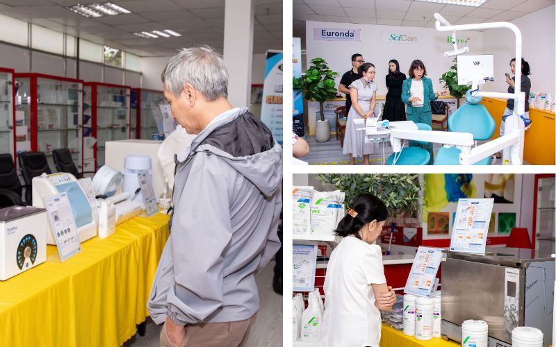 Học viên tìm hiểu các thiết bị kiểm soát nhiễm khuẩn trong giờ giải lao