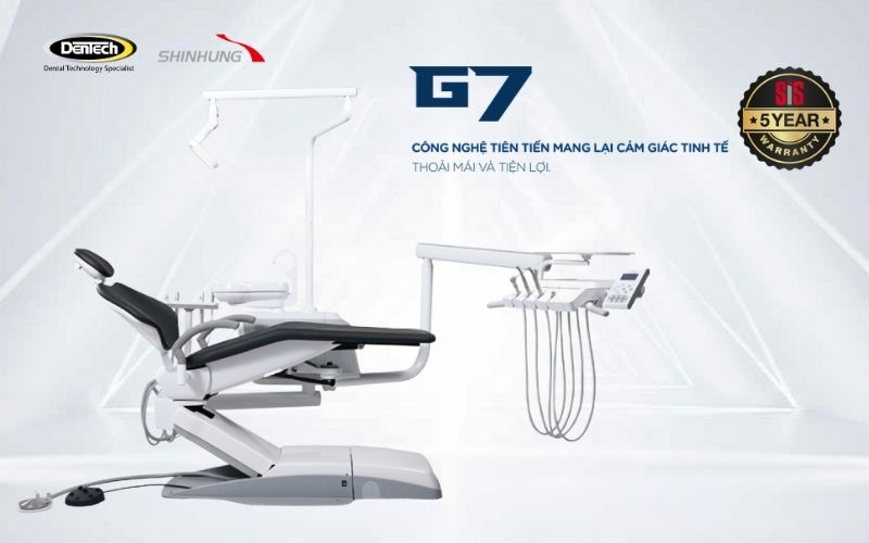 Ghế nha khoa Shinhung dòng G7: giải pháp công nghệ và tiện nghi đột phá