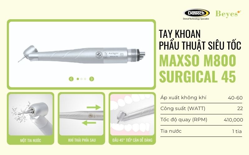 Tay khoan phẫu thuật siêu tốc Maxso M800 Surgical 45