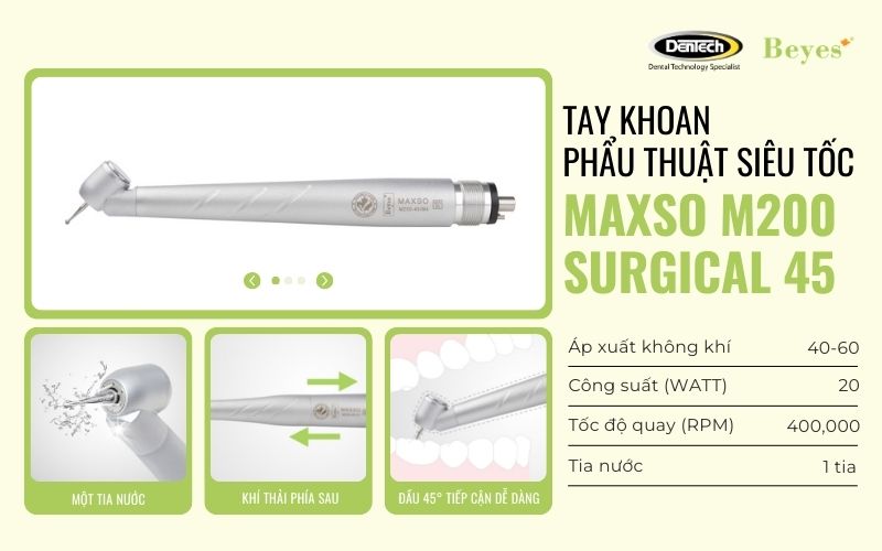 tay khoan phẫu thuật siêu tốc Maxso M200 Surgical 45